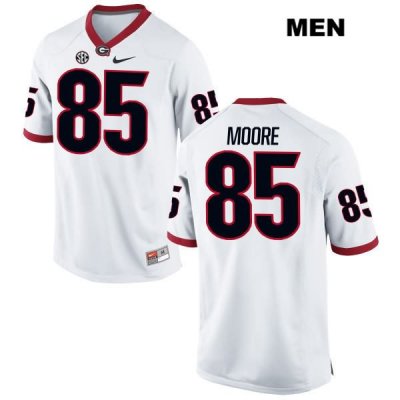 Men's Georgia Bulldogs NCAA #85 Cameron Moore Nike Stitched White Authentic College Football Jersey FQX0354FQ